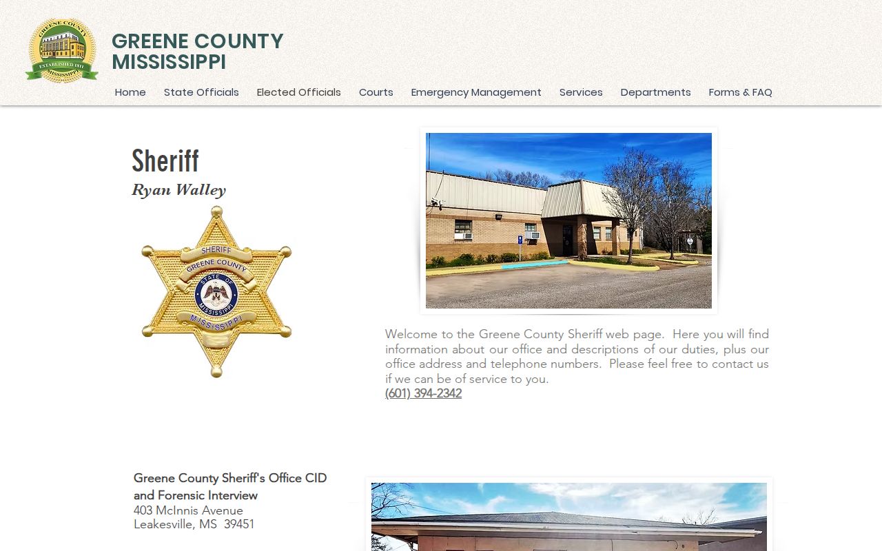 Official Greene County Sheriff contact information